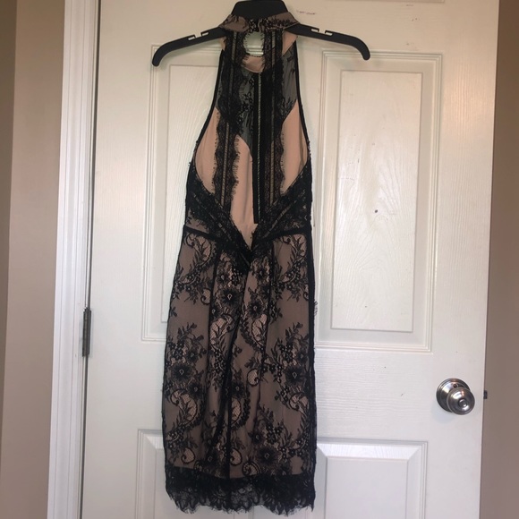 ASTR High Neck Lace Backless Fitted Dress - Picture 8 of 9